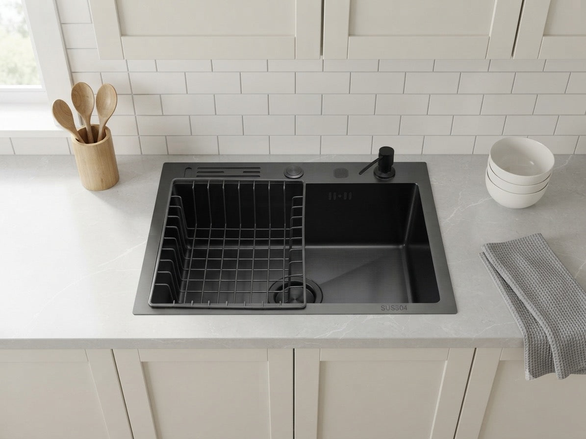 EVIER CUISINE NANO NOIR 50/40cm