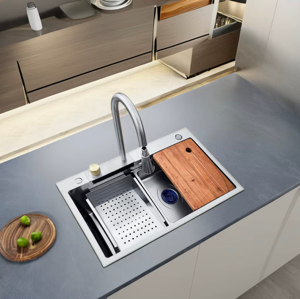 evier cascade sans boutons