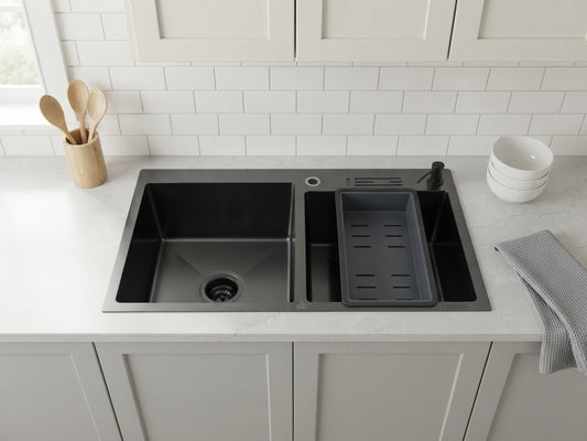 EVIER CUISINE NANO NOIR 82/45cm +